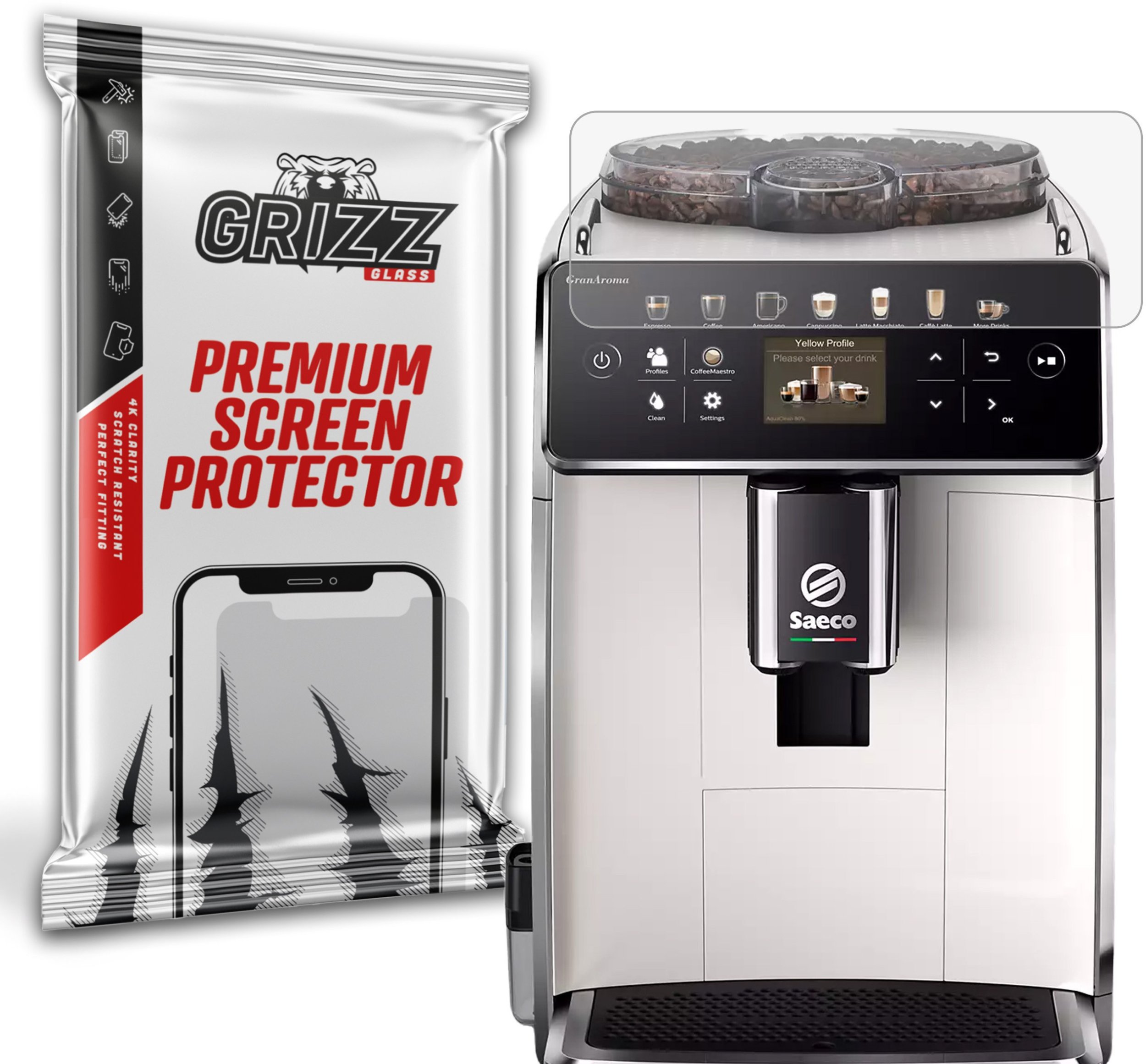 GrizzGlass  matowa PaperScreen do Saeco GranAroma