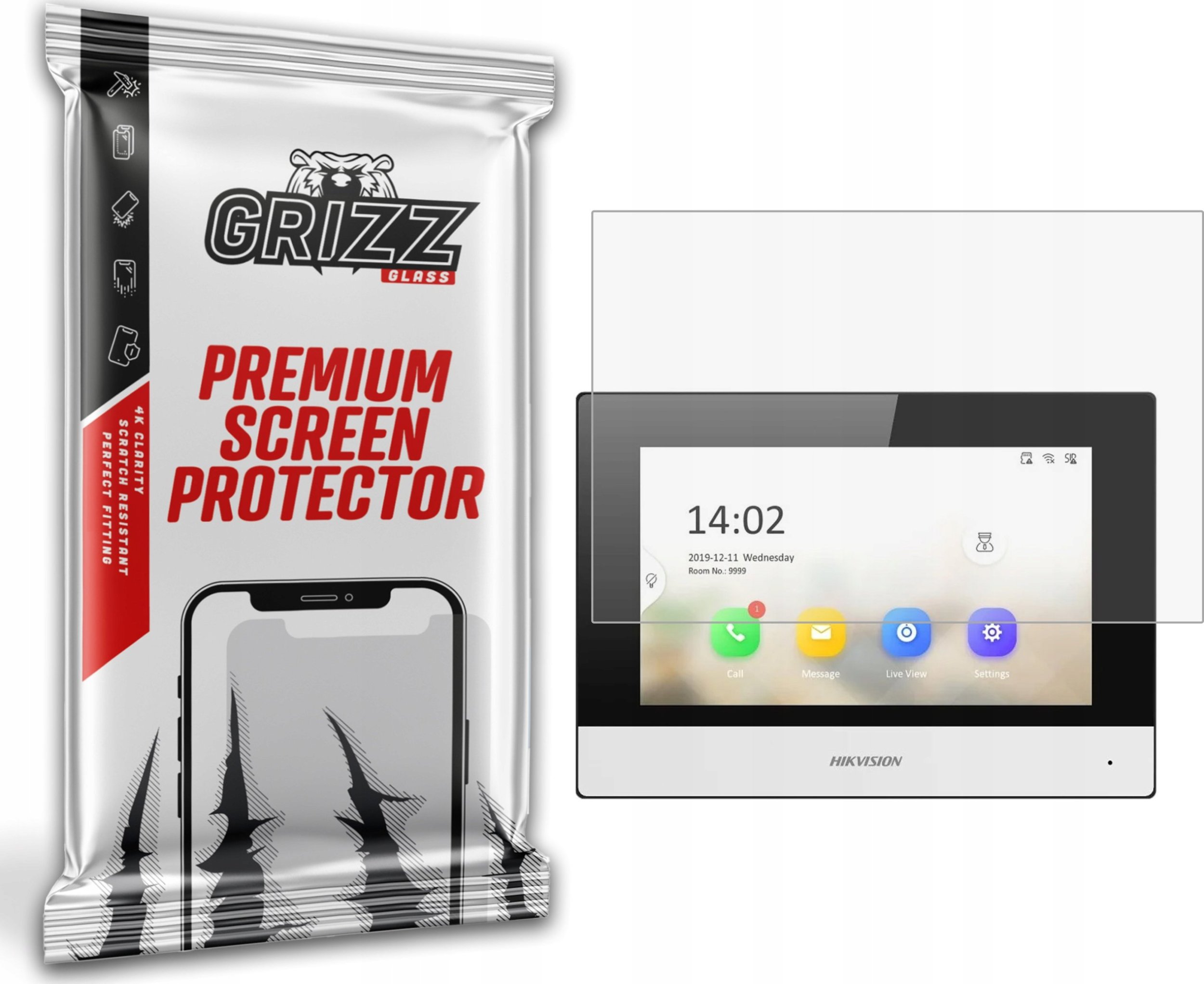GrizzGlass matowa PaperScreen do domofonu HIKVISION