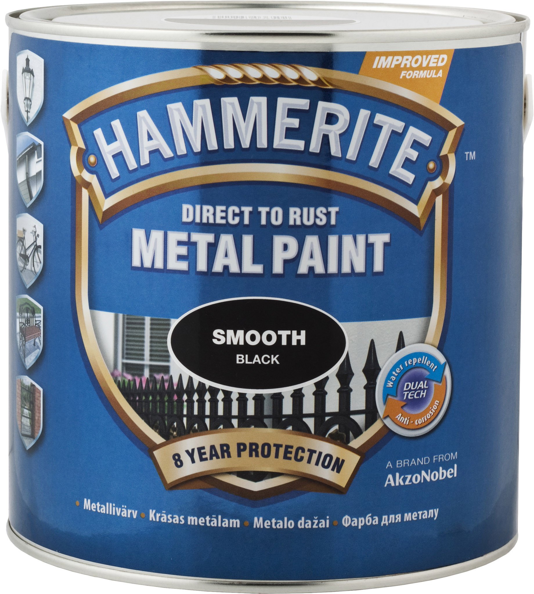 Hammerite ANTICORROSIVE PAINT SMOOTH BLACK 5L