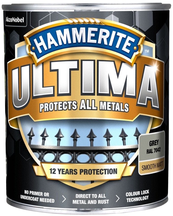 Hammerite Paint ULTIMA matt grey 2