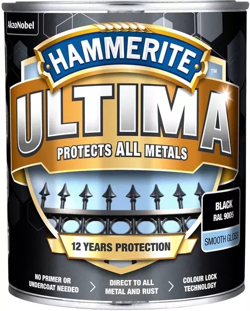 Hammerite PAINT ULTIMA SMOOTH BLACK 0