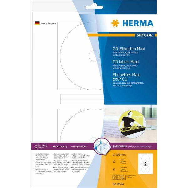 Herma Etykiety samoprzylepne Maxi 8624CD, , , Ø