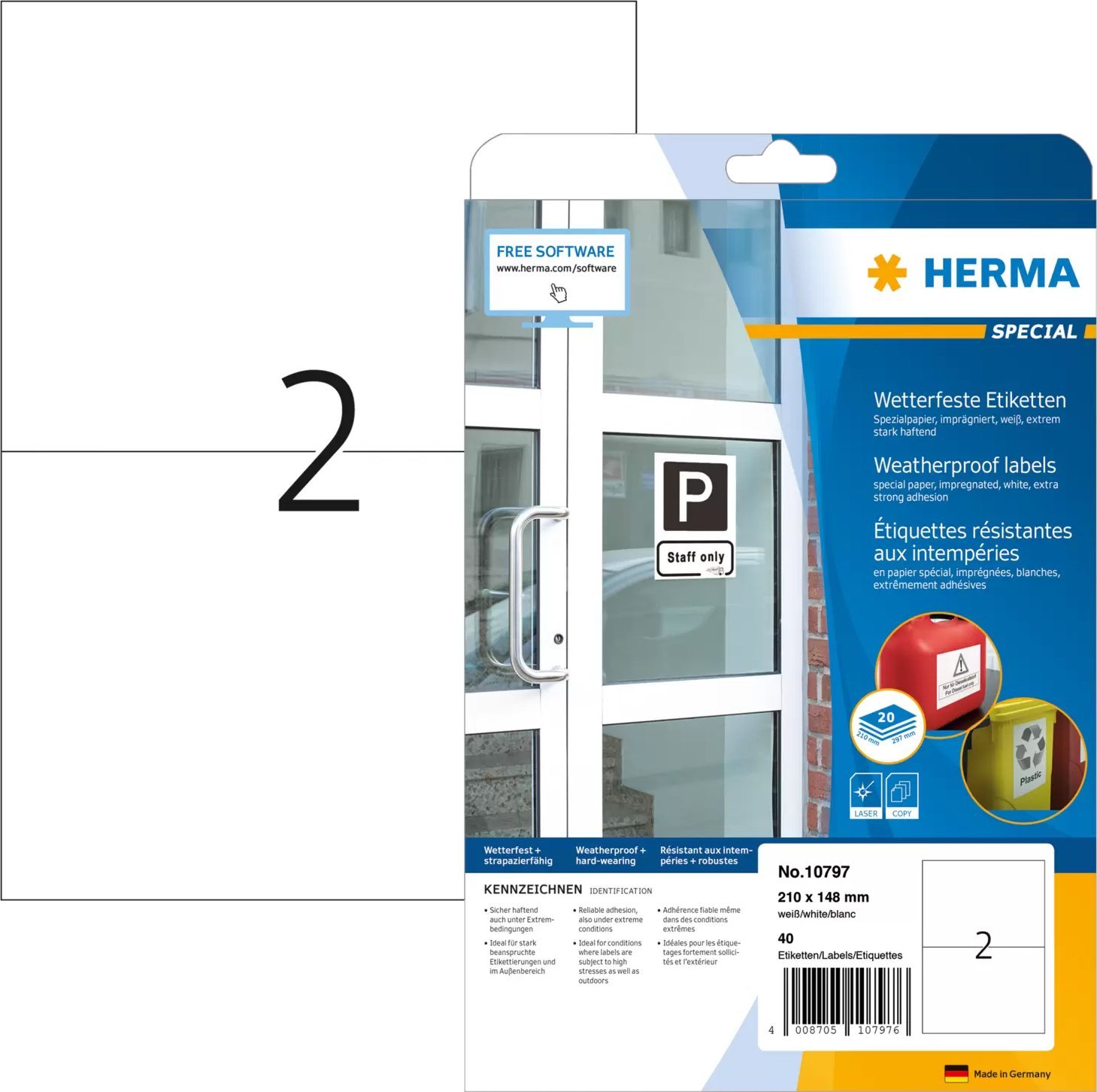 Herma HERMA  Wetterfeste Imprägn.Etik.A4