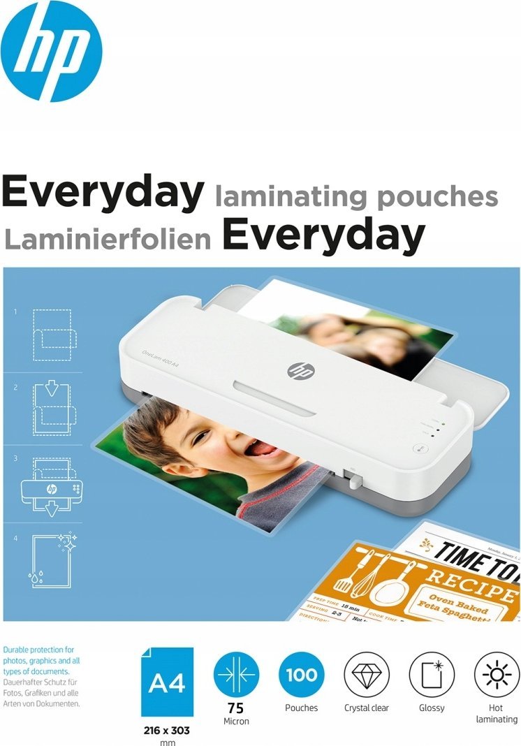 HP Folie laminacyjne EVERYDAY, A4, 75
