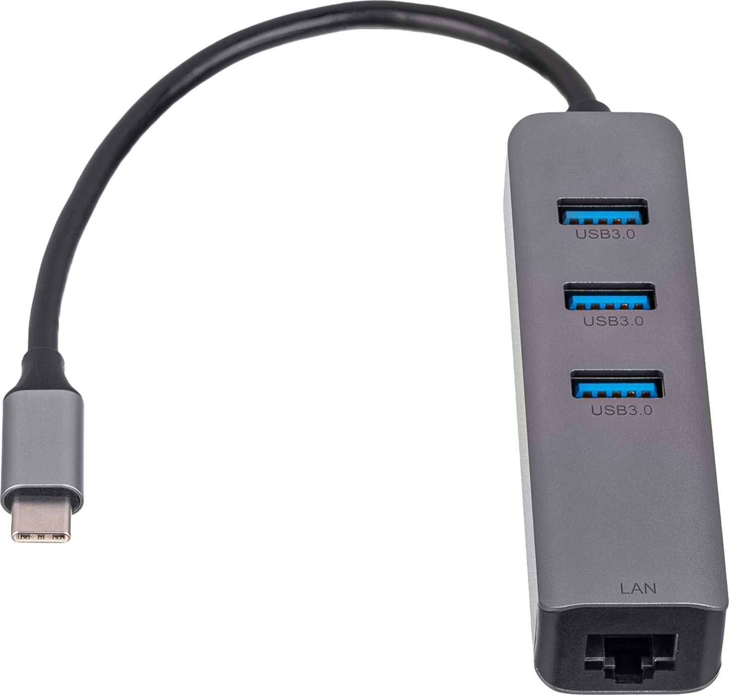 HUB USB Akyga 1x RJ-45 +