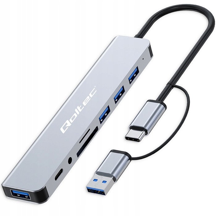 HUB USB Qoltec 1x SD 1x