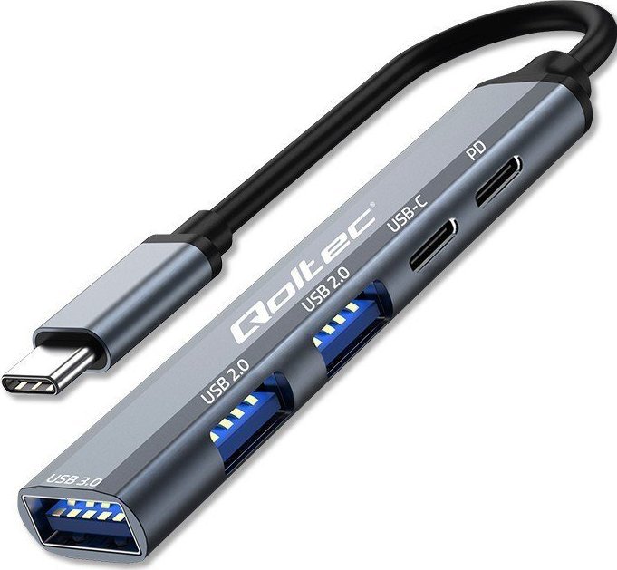 HUB USB Qoltec HUB adapter USB-C