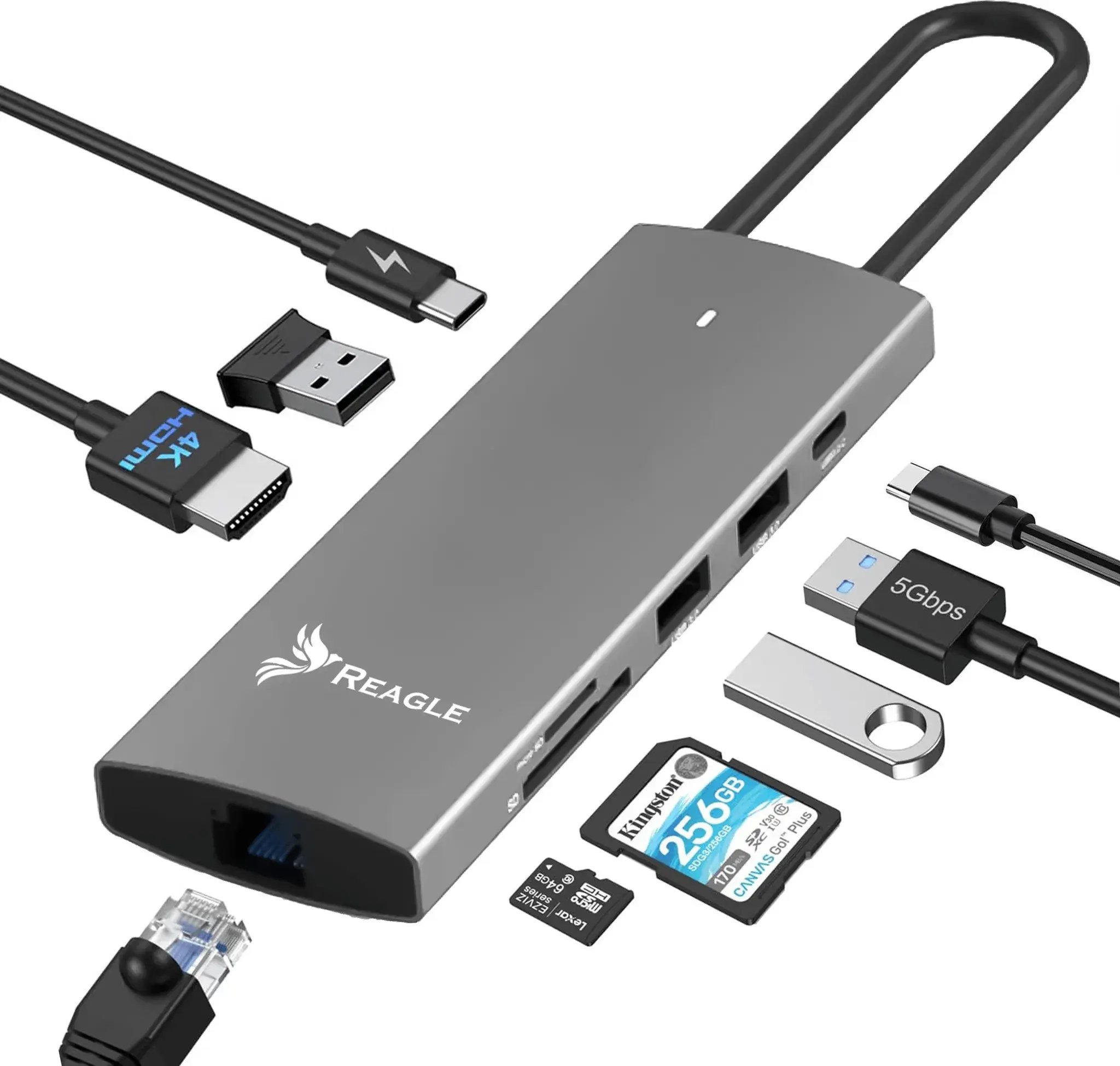 HUB USB Reagle 9w1 HDMI 4K