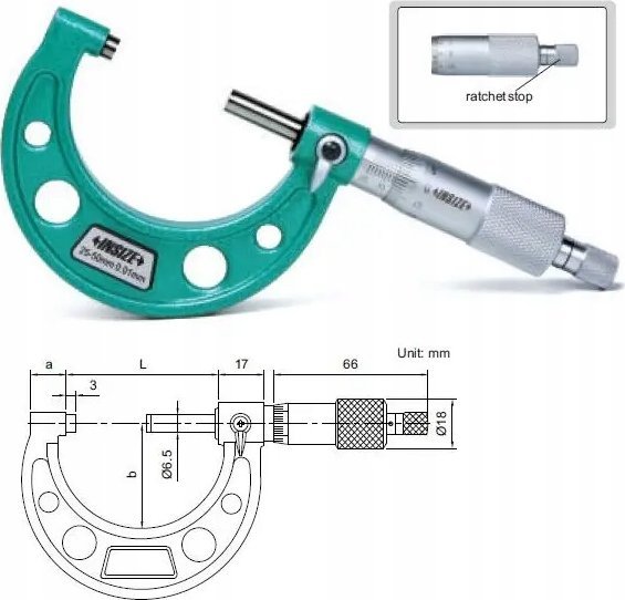 Insize MIKROMETR 25- 50 STANDARD /CERT