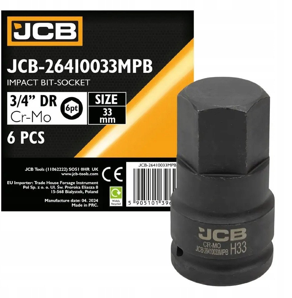 JCB Nasadka-bit 33mm 3/4" (6-kątna) |