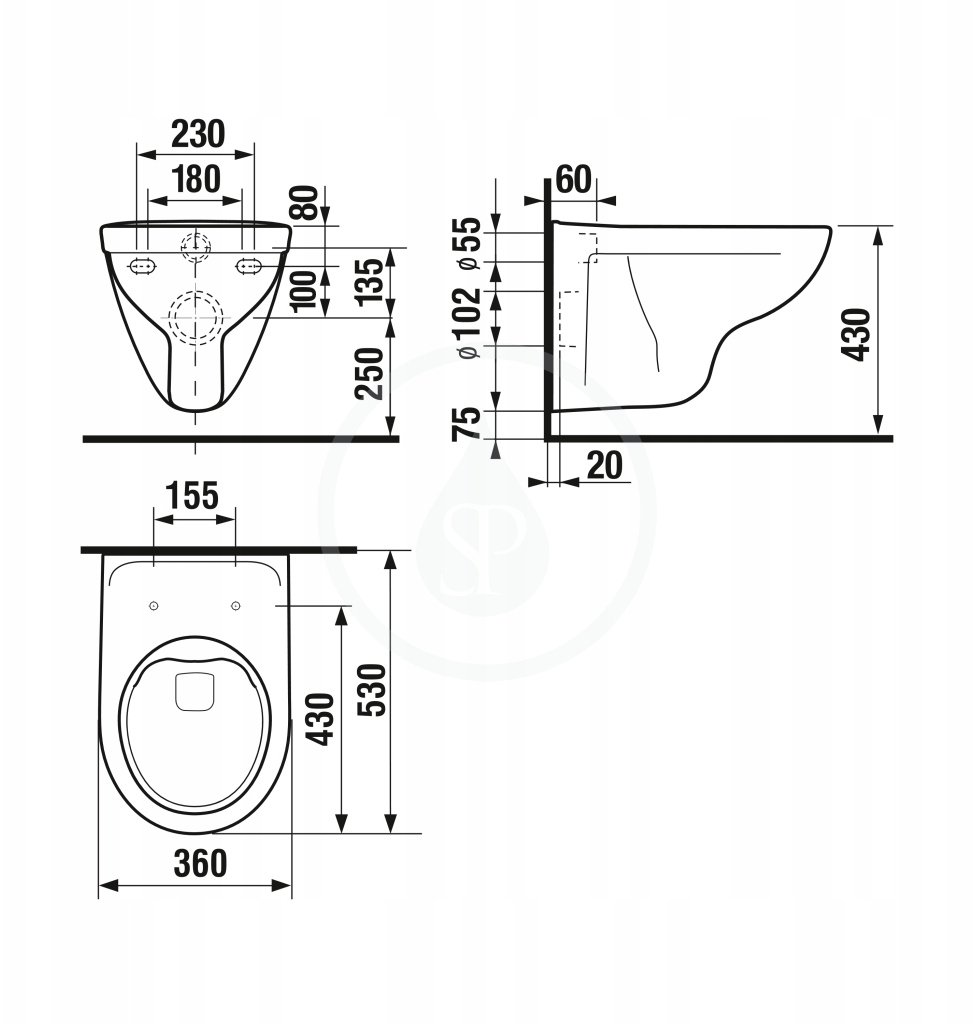 Jika WC WALLHUNG WD RIMLESS LYRA