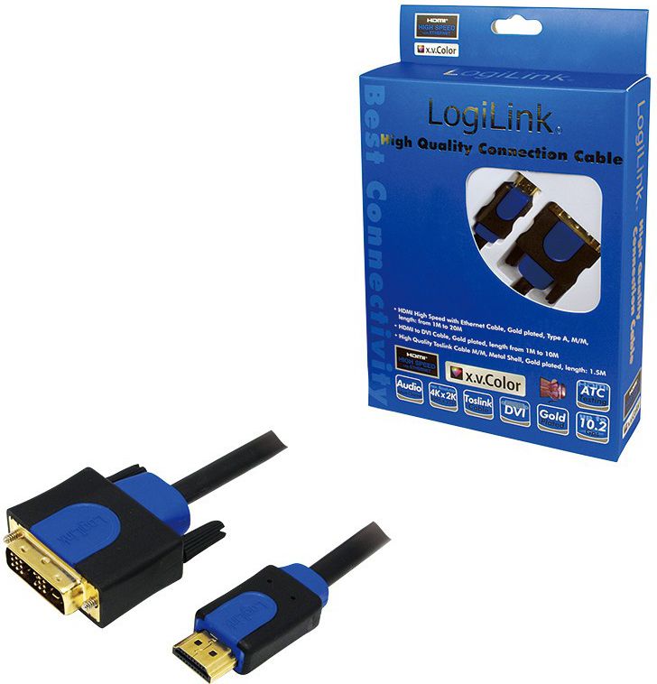 Kabel LogiLink HDMI - DVI-D 3m