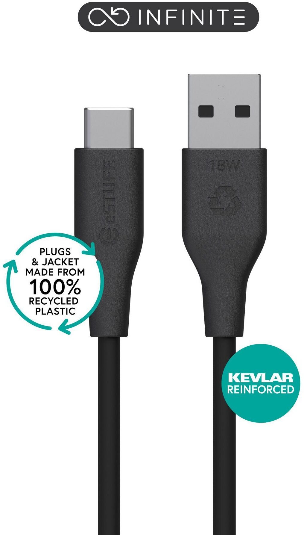 Kabel USB eStuff USB-C - USB-A