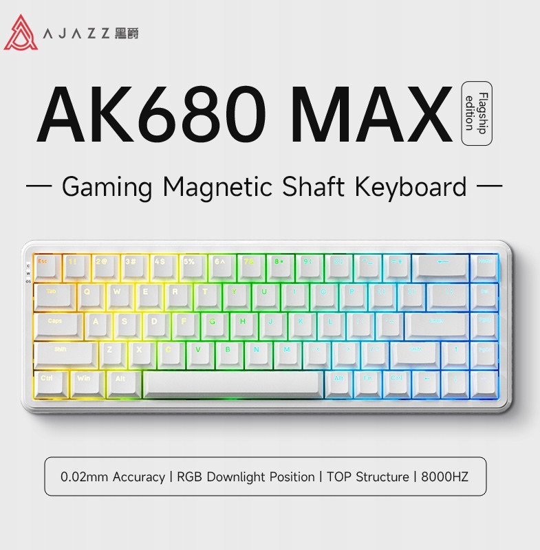 Klawiatura Ajazz AK680 MAX Magnetic White