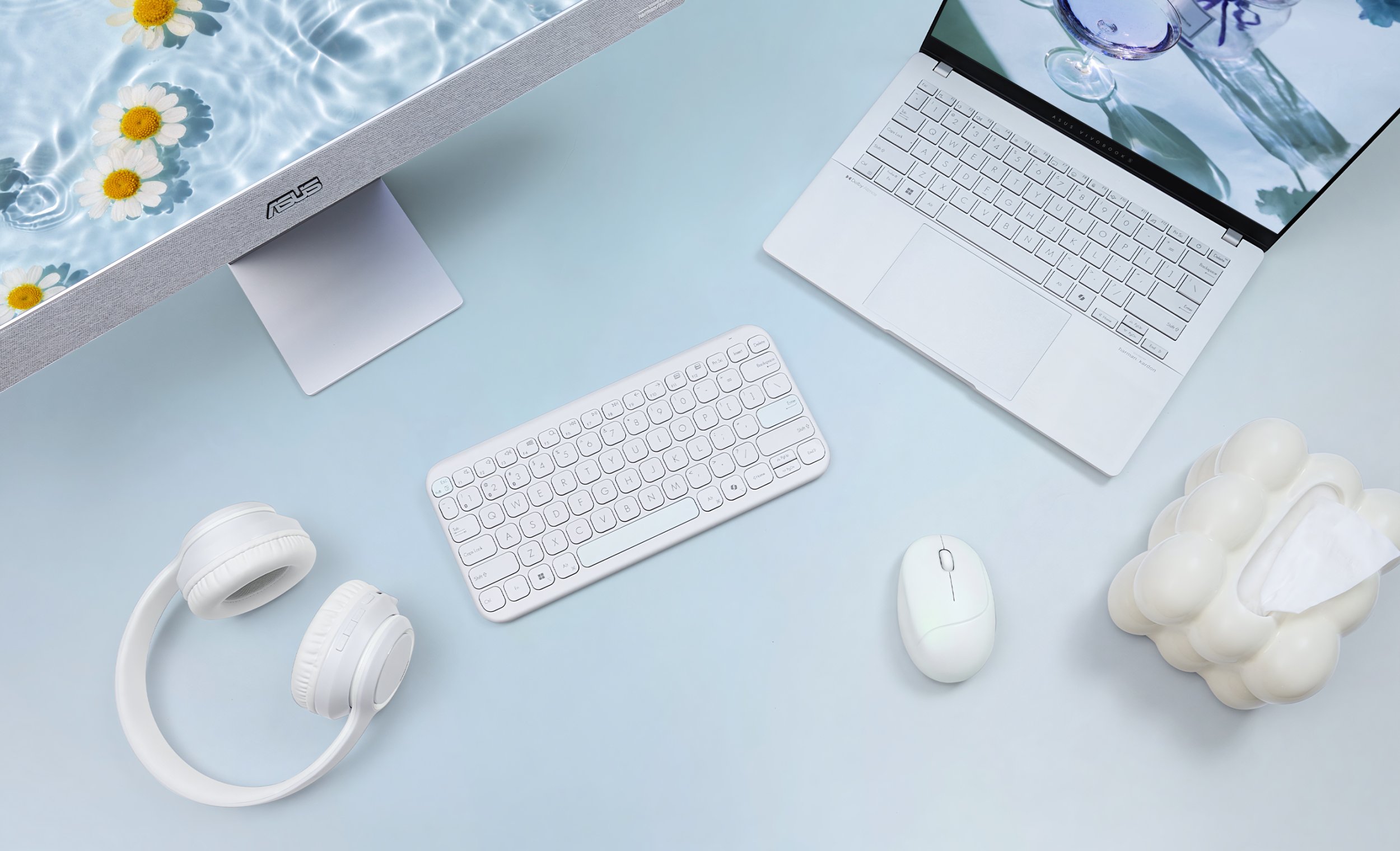 Klawiatura Asus KW100 Marshmallow QWERTZ (90XB0880-BKB4H0)
