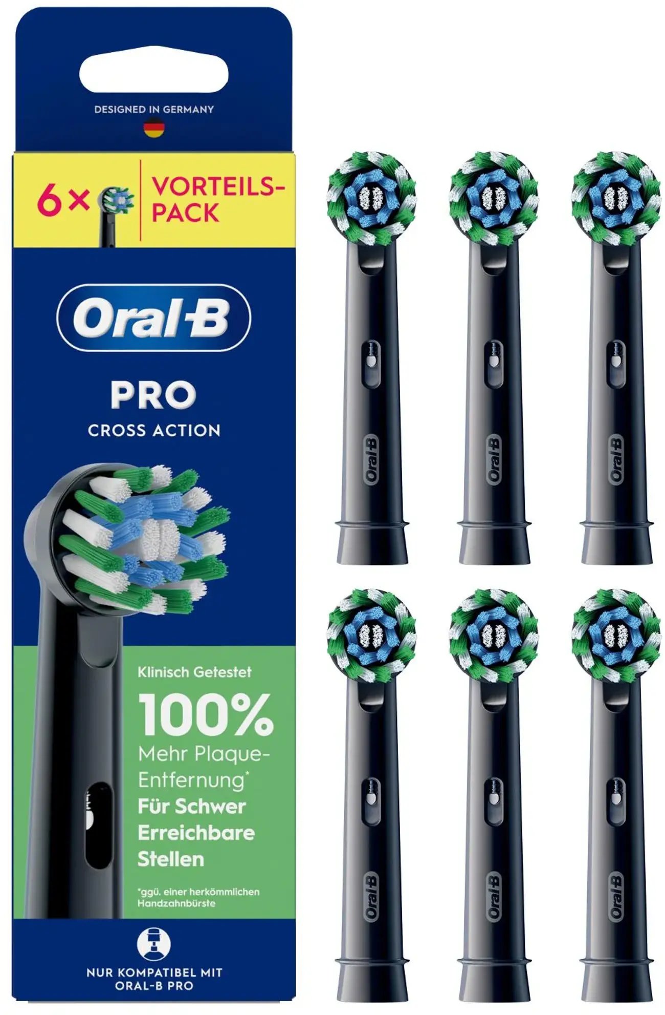 Oral-B Toothbrush Heads black Pro CrossAction