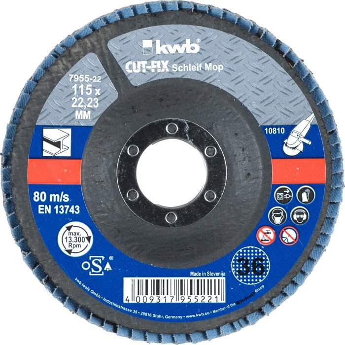 KWB Einhell Lamelslibeskive, Cut-Fix, Ø125, korn