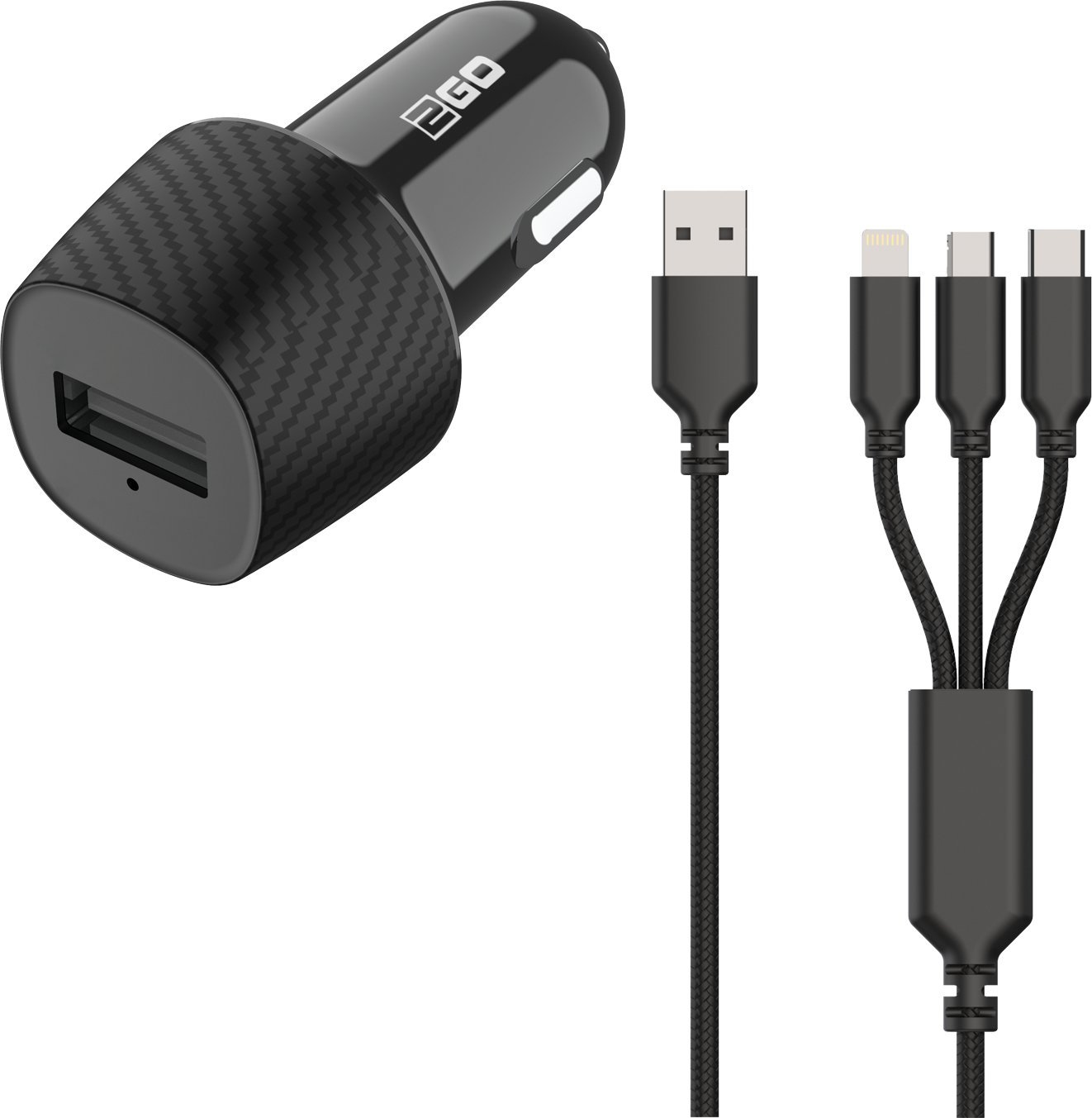 2GO 2GO KFZ-Ladegerät 3000mA 3in1 Micro-USB