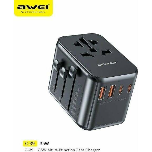 Awei C-39 GaN 2x USB-A 3x