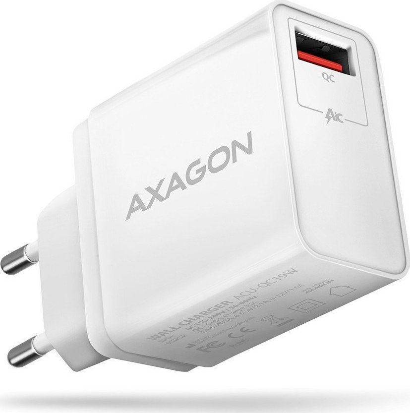 Axagon ACU-QC19W sieciowa QC 1x USB-A