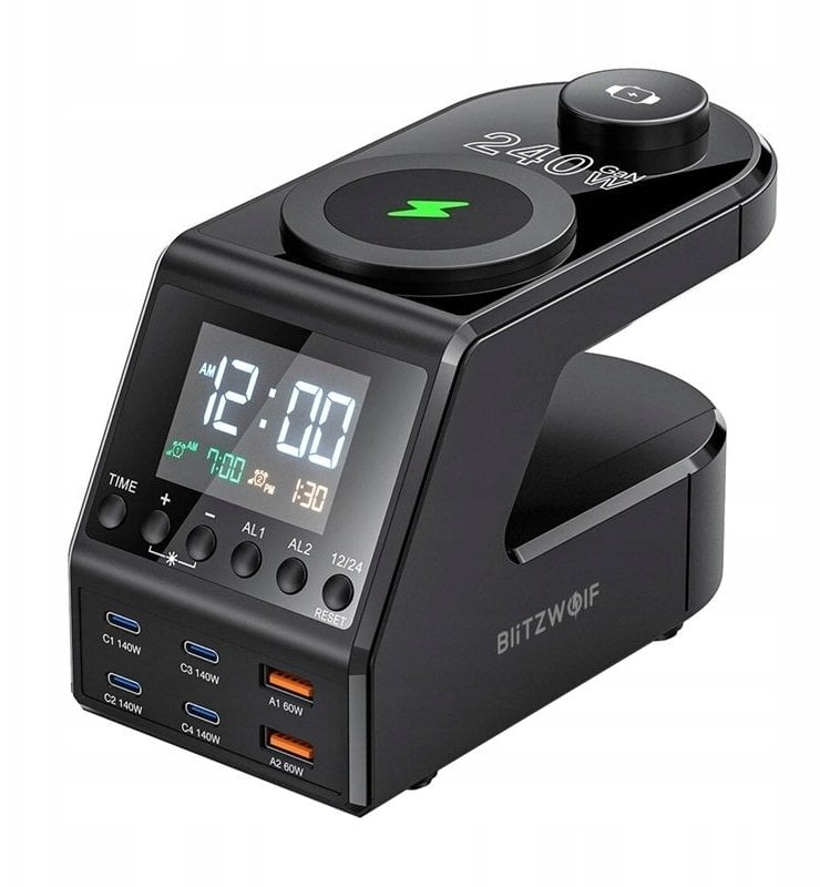 Blitzwolf alarm clock with charger 2xUSB-A