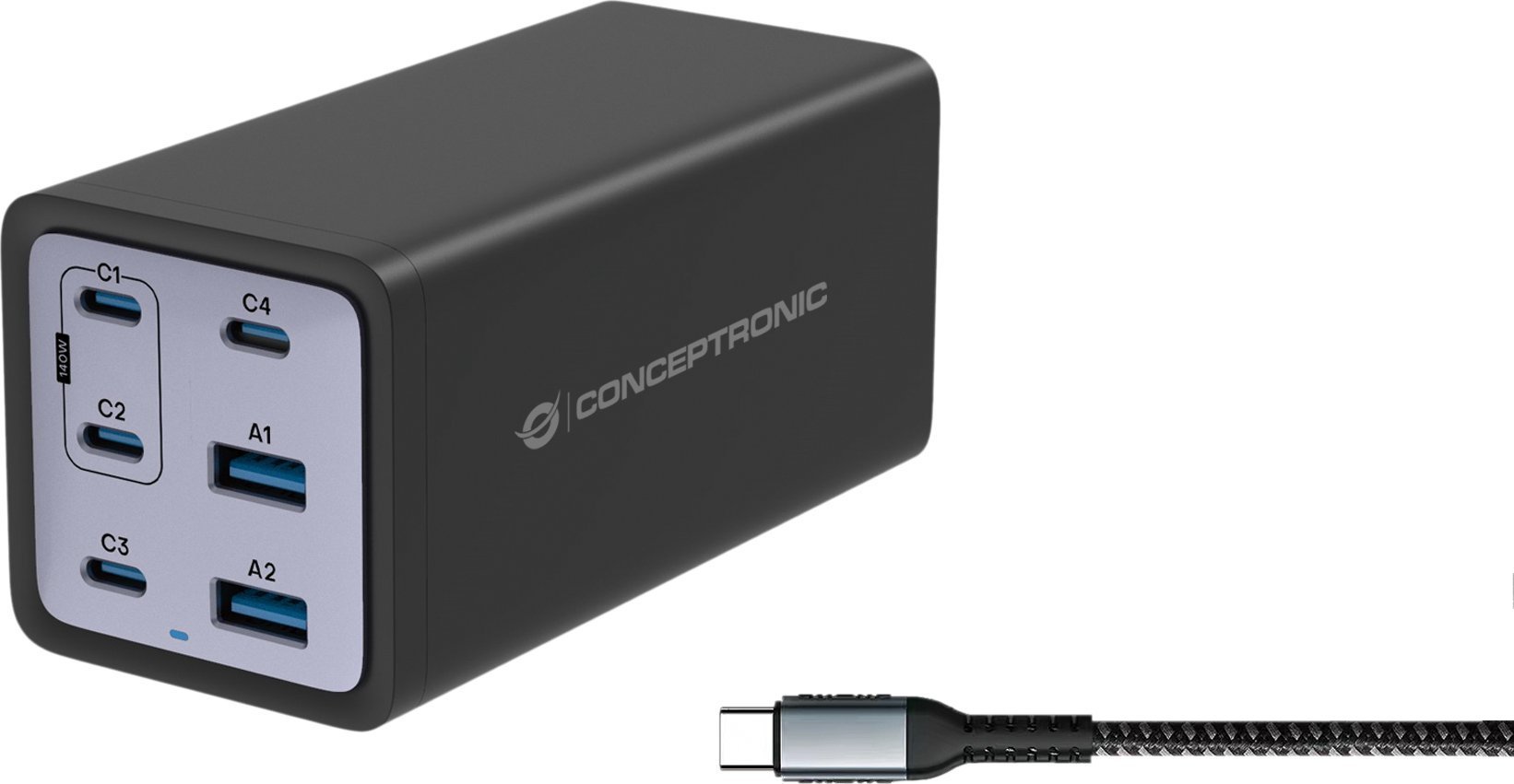 Conceptronic Ozul GaN 2x USB-A 4x