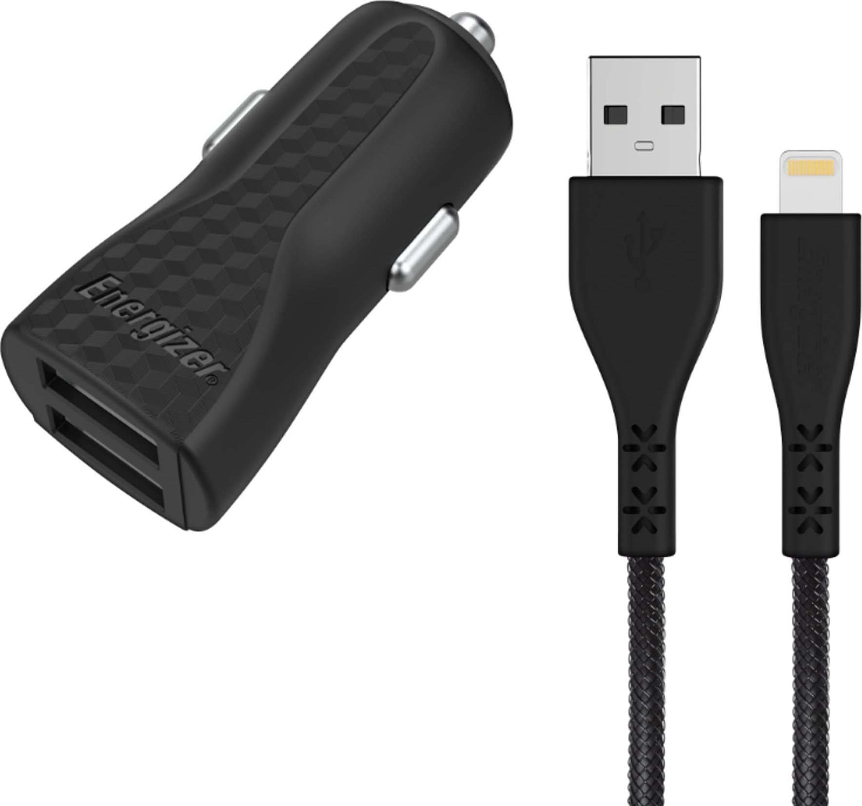 Energizer Car Charger 2xUSB + Lightning