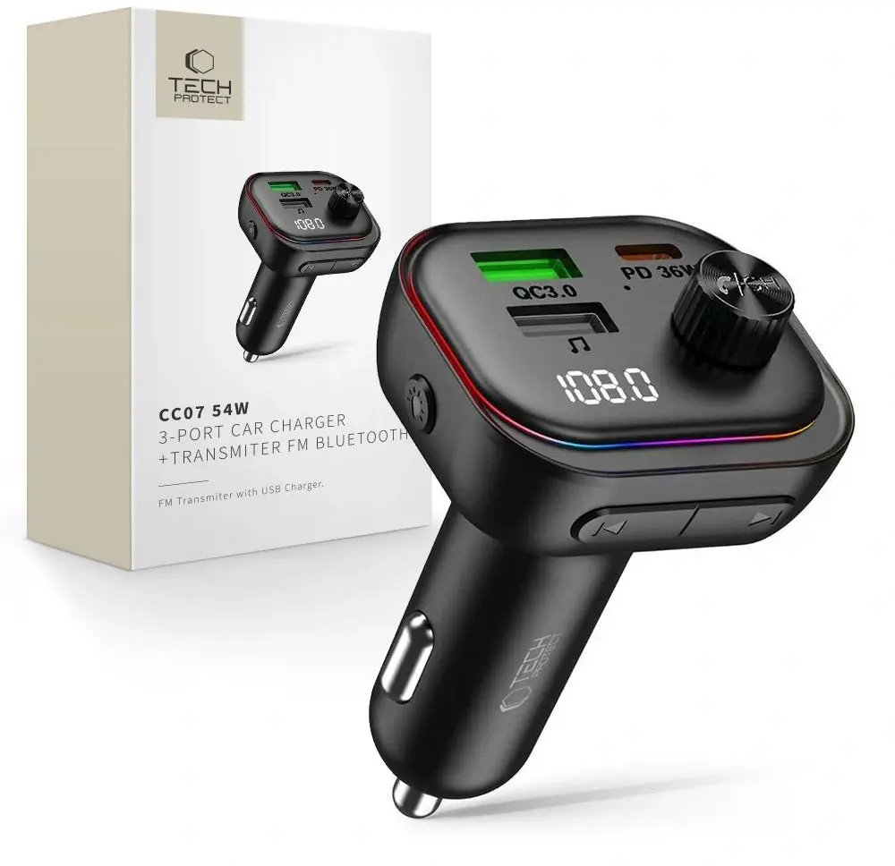 Tech-Protect CC07 3-port Car Charger PD