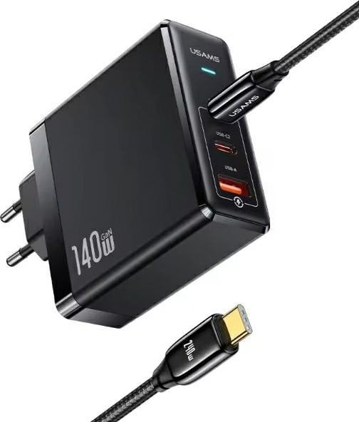 Usams Ład. siec. 2xUSB-C+1xUSB T52 PD140W