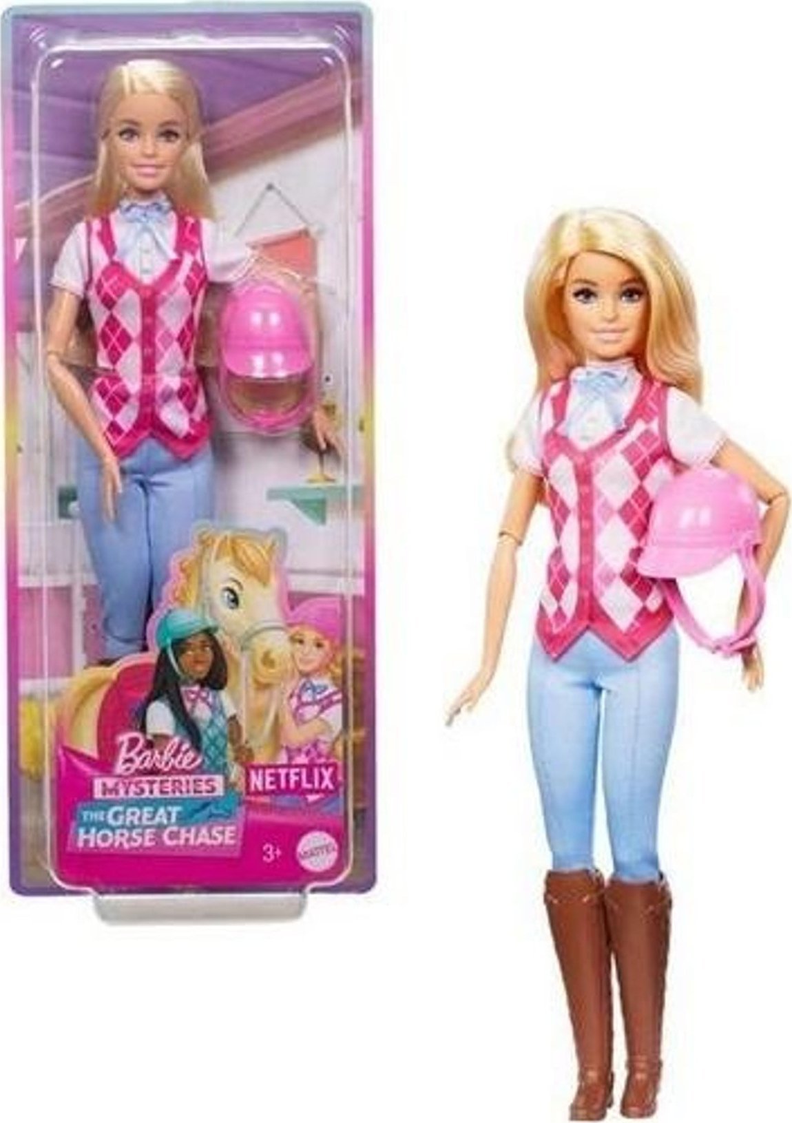 Barbie Mattel Malibu w jeździeckim (HXJ38)