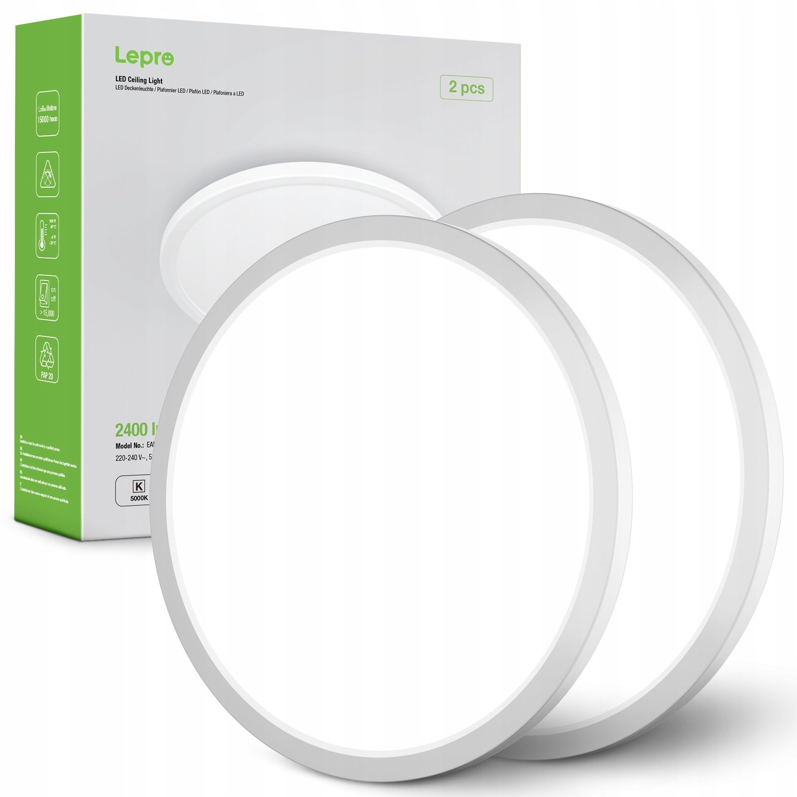 Sufitowa Belideco LEPRO 1500039-DW-EU-2 24W 2400lm