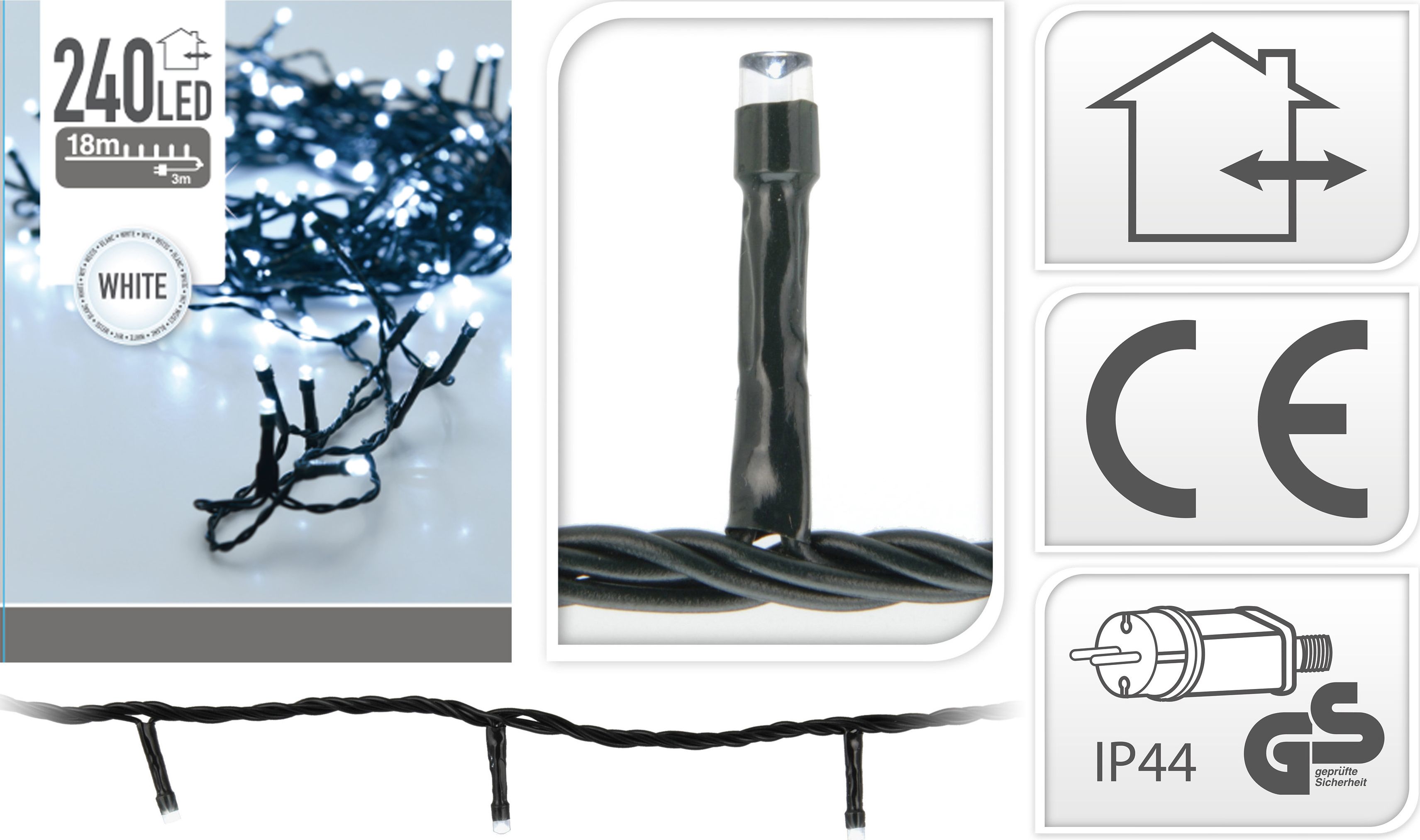 Lampki choinkowe 240 LED zimne |
