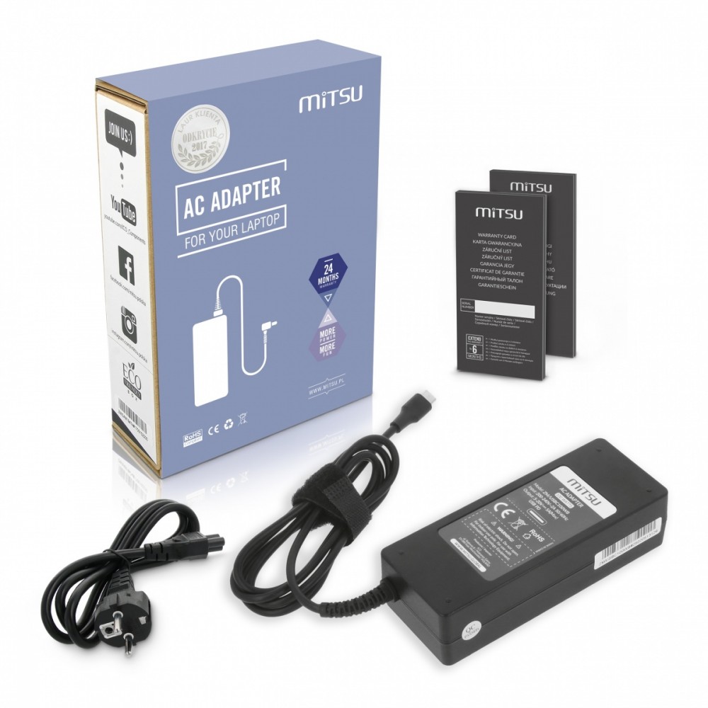 Mitsu Laptop power charger adapter 100W