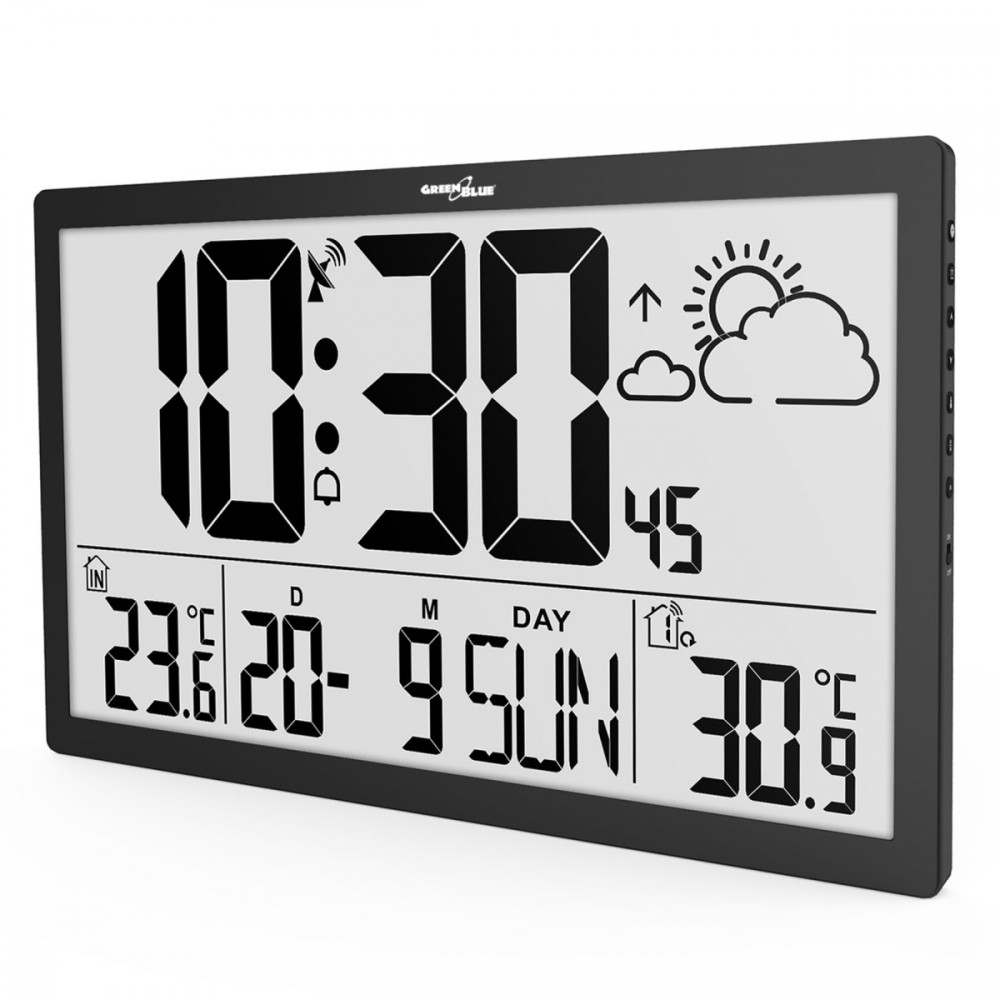 GreenBlue Large LCD Wall Clock multifunctional