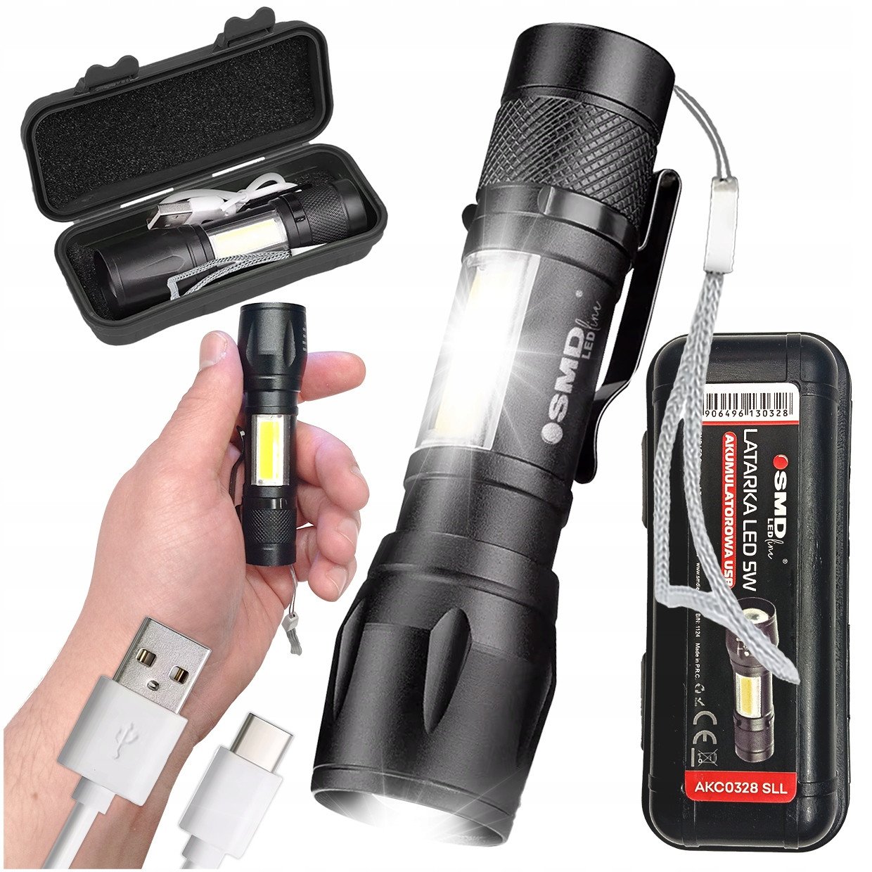 UN  LED ZOOM AKU 5W XPE+