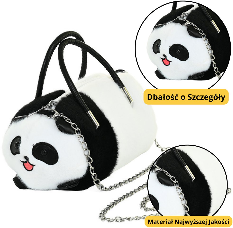 LeanToys Panda Łańcuszek Czarno 20cm |