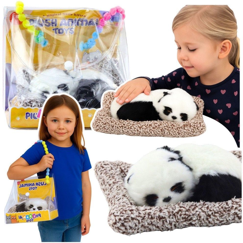 LeanToys Panda Na Poduszce z Futerkiem