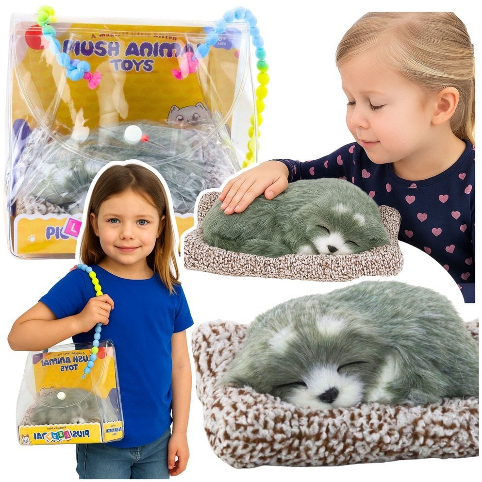 LeanToys Husky Na Poduszce z Futerkiem