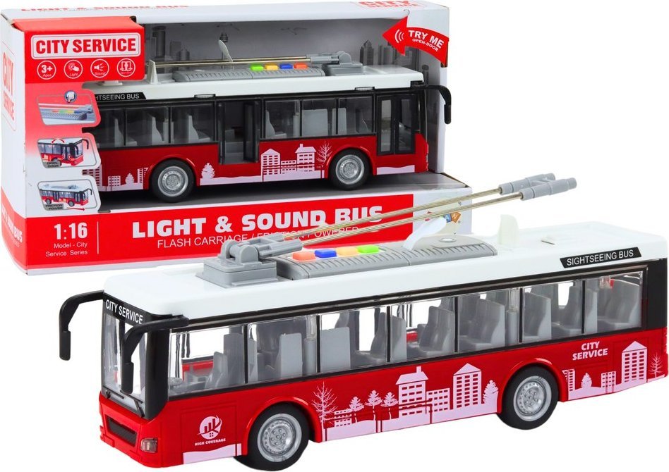 LeanToys Autobus 1:16 Biało- | 17994