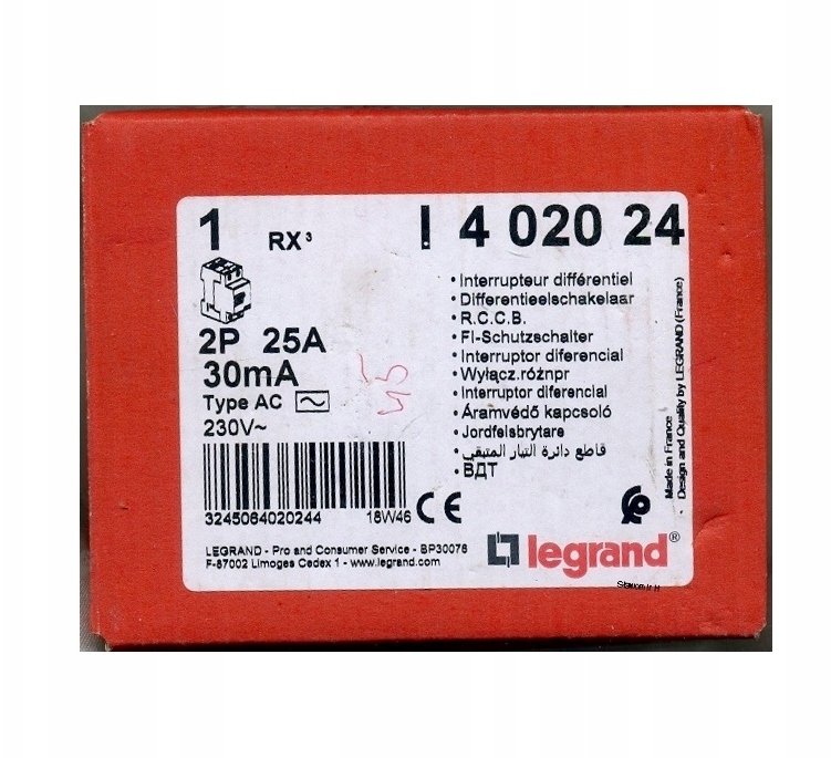 Legrand WYŁ.RÓŻ.RX3 2P 230V