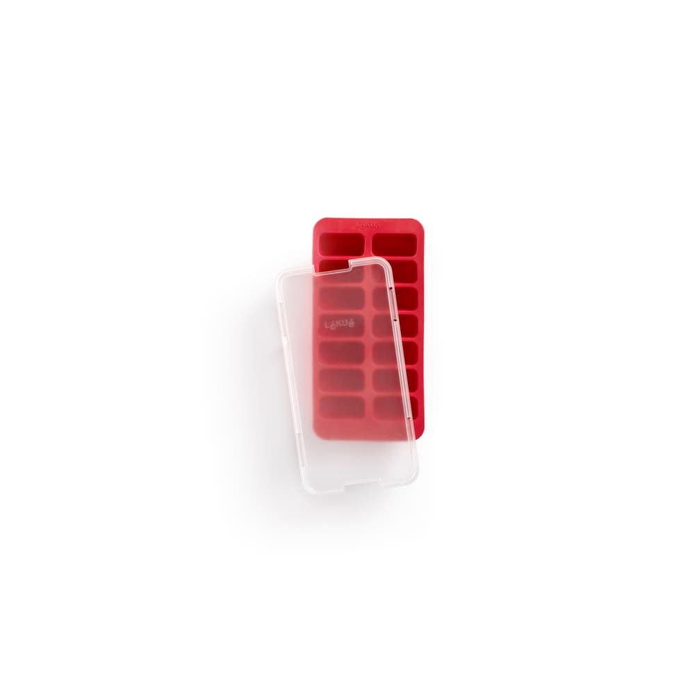 LEKUE ledus kubiņu veidne taisnstūravāciņu, red