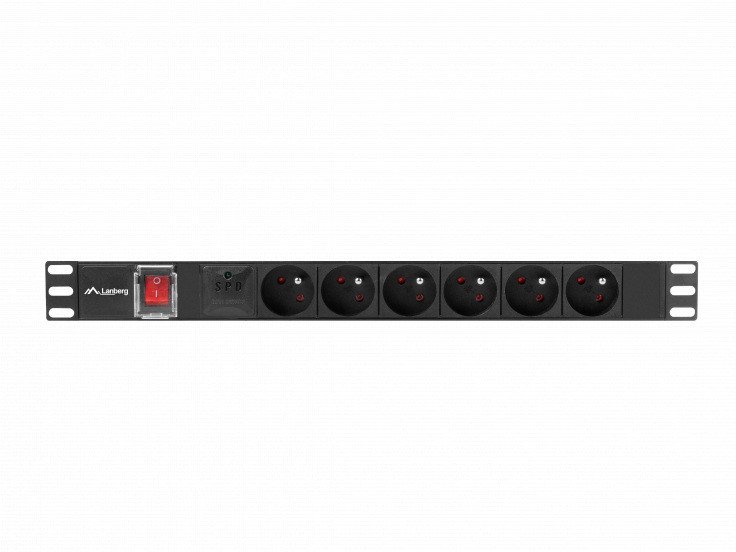 Zasilająca Lanberg PDU RACK przeciwprzepięciowa 6