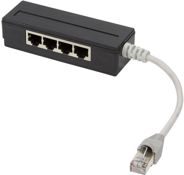 LogiLink 4-Portowy Splitter RJ45, Ekranowany,  15cm