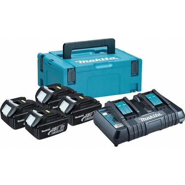 Makita asilający 18V , BL1830Bx4+DC18RD (197970-3) |