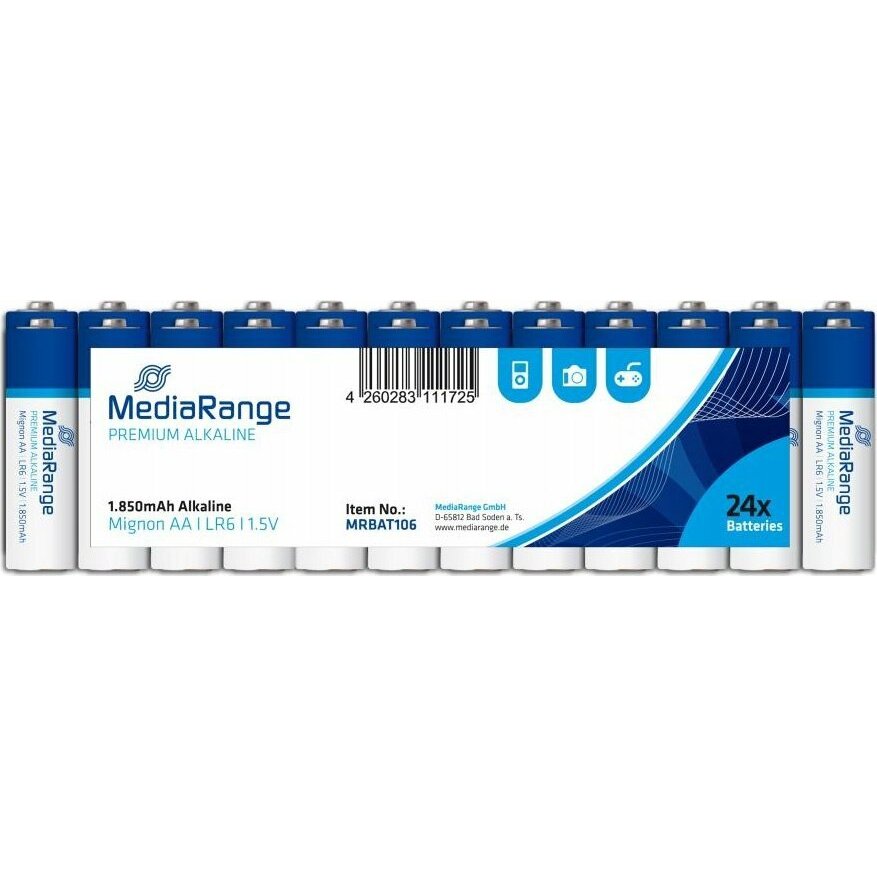 MediaRange BATTERY ALKALINE AA 1.5V/24PCS