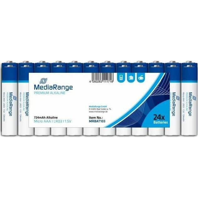 MediaRange BATTERY ALKALINE AAA 1.5V/24PCS
