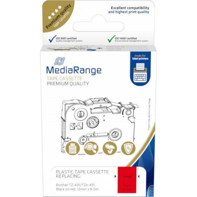 MediaRange MediaRange Schriftbandka. Brother TZ-431/Tze-431 12mm
