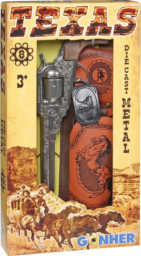 Pulio Metal cowboy revolver with a