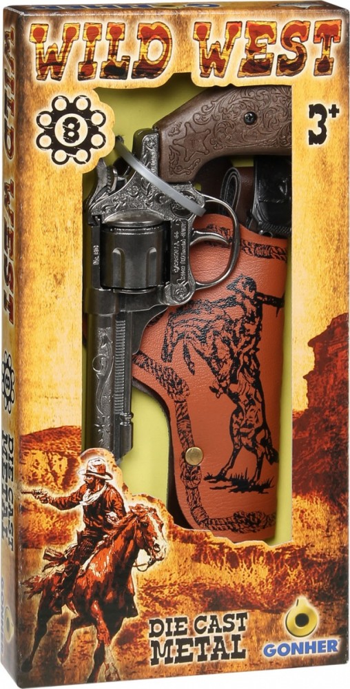 Pulio Metal cowboy revolver with a