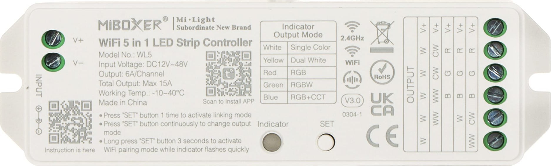 MiBoxer NIK OŚWIETLENIA LED WL5 Wi-Fi